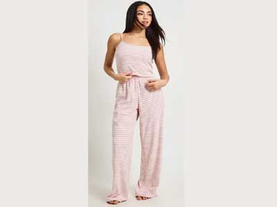 Soft Rib Stripe Cami & Trouser Pyjama Set